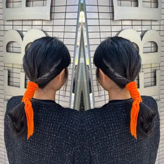 セミロング ヘアアレンジ ハイライト/レイヤー /ハイトーン/AOIのヘアスタイル