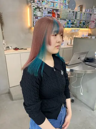 ミディアム カラー 前橋 姫奈のヘアスタイル