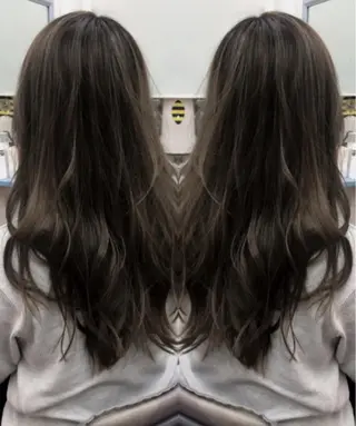 ロング カラー パーマ 三輪 太一のヘアスタイル