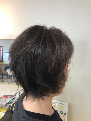 ミディアム カラー パーマ 横田 尚登のヘアスタイル