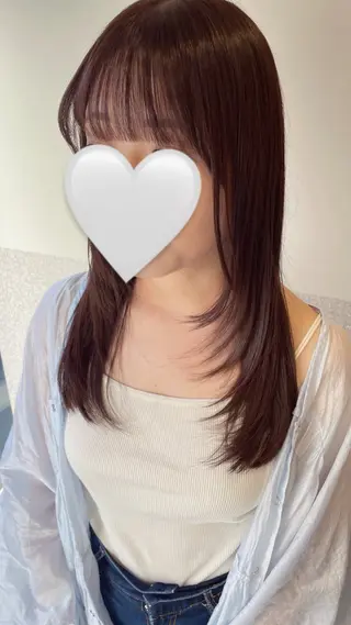 セミロング カラー 女性リピ90%🍨 🩷佐藤みずきのヘアスタイル