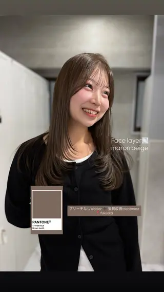 sena⌇ベージュ⌇ ブリーチなしWカラーのヘアスタイル