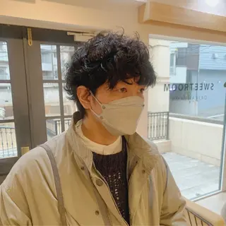 ミディアム パーマ メンズ ‪🌿パーマ大好評 メンズ特化🌿ワタルのヘアスタイル