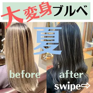 ミディアム カラー パーマ ヘアアレンジ メンズ キッズ ネイル マツエク・マツパ 髪質改善 艶髪🔵ﾌｾﾅｵﾔのヘアスタイル