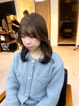 ミディアム カラー パーマ ヘアアレンジ メンズ レイヤーカット／顔周 りカット/縮毛矯正のヘアスタイル