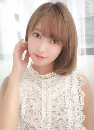 ミディアム カラー パーマ 美髪矯正 Rioのヘアスタイル