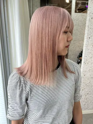 セミロング カラー ヘアアレンジ lani ブリーチ /ダブルカラーのヘアスタイル