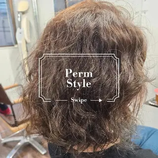 セミロング パーマ ヘアアレンジ terra✂️川嶋 大輔のヘアスタイル