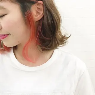 カラー オリーブ/アッシュ やわらか透明感カラーのヘアスタイル