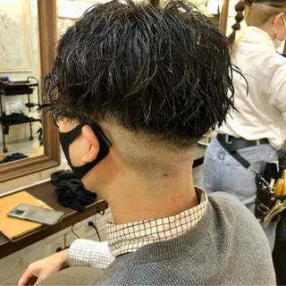 ショート パーマ メンズ 鷺沼駅徒歩1分 キシタクのヘアスタイル