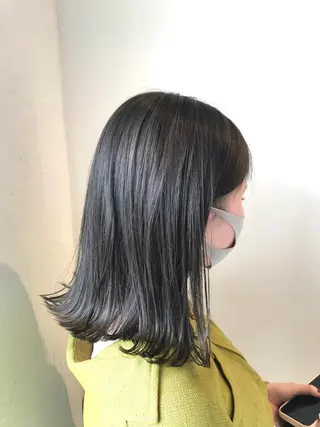 ミディアム カラー ニュアンスパーマ/ レイヤー/茶屋町のヘアスタイル