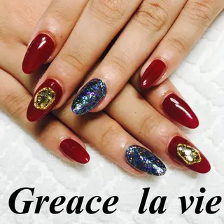 ロング カラー パーマ ヘアアレンジ キッズ ネイル マツエク・マツパ Greace la vie所属・Greace  la vieのネイルデザイン