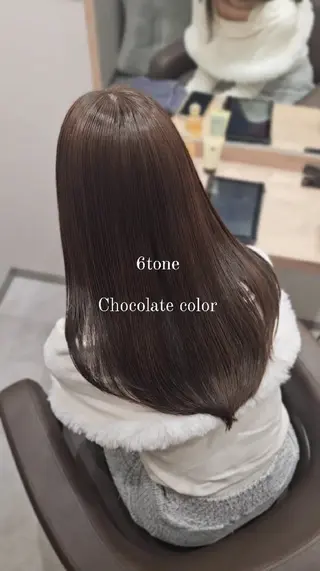セミロング カラー 縮毛矯正をしている人 のためのカラーのヘアスタイル