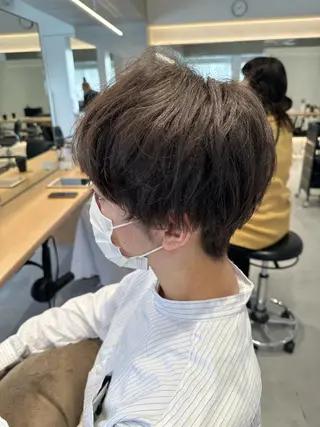 ショート カラー ヘアアレンジ メンズ オリーブ透明感カラー 表参道/MIKUのヘアスタイル