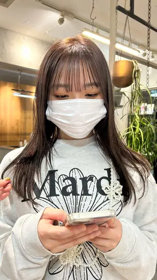 セミロング カラー じゅわっと暖色カラー 🍊Moemiのヘアスタイル