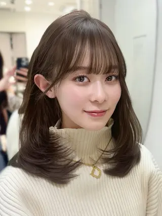 ミディアム カラー なつき🎀韓国 styleのヘアスタイル