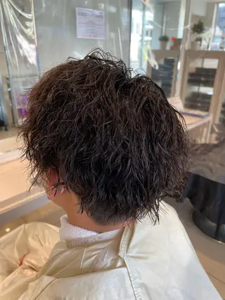 ショート メンズ 白髪ぼかしデザイン ハイライト/宮本純登のヘアスタイル