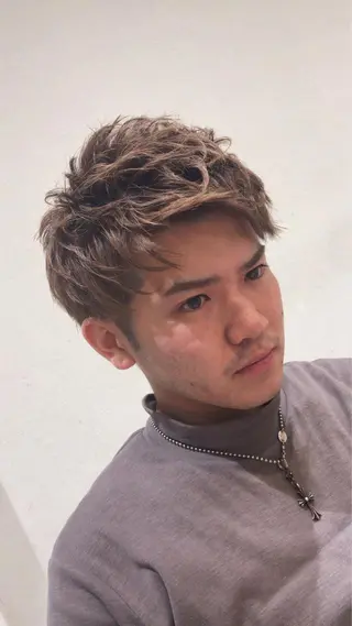 ショート カラー メンズ 【メンズ縮毛矯正】 田中秀斗のヘアスタイル
