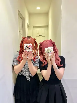 ヘアアレンジ エクステ🎀 暖色カラー🎀amiのヘアスタイル