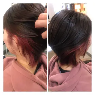 ショート カラー ヘアアレンジ 烏山 達也のヘアスタイル