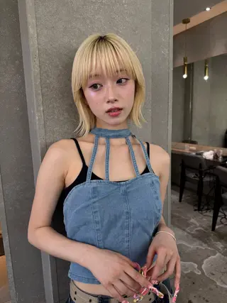 ミディアム カラー レイヤー&カラー 人気美容師倉崎涼のヘアスタイル