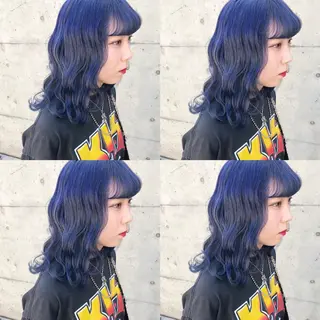 ミディアム カラー ヘアアレンジ TAKUMAブリーチ /切りっぱなし🪽のヘアスタイル
