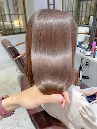 セミロング カラー 髪質改善/縮毛矯正/ トリートメント/庭田のヘアスタイル