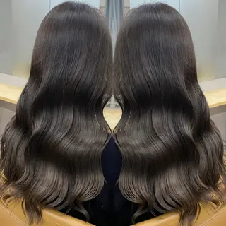 セミロング カラー プル艶職人/ にしものヘアスタイル
