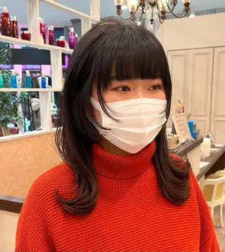 ミディアム 大阪ウルフカット 🐺デザインカラーのヘアスタイル