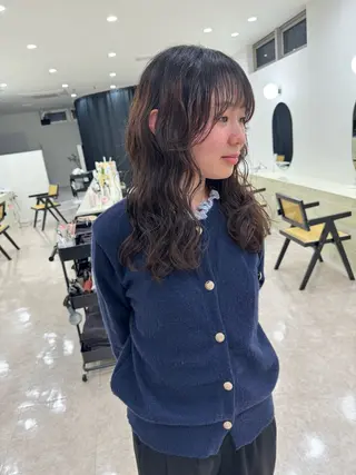 ロング パーマ ブリーチ/レイヤー/ コイデリュウセイのヘアスタイル