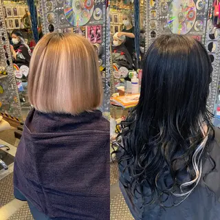 ショート カラー ヘアアレンジ 🌈派手髪エクステ ブレイズ🌈ひろとのヘアスタイル