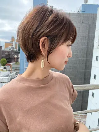 ショート カラー 縮毛矯正×艶髪カラー 髪質改善/三ツ木のヘアスタイル