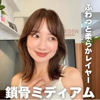ミディアム カラー 内野 龍海 / レイヤーカットのヘアスタイル