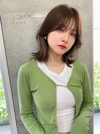 ミディアム カラー 似合わせレイヤー 🇰🇷荒木洋文のヘアスタイル