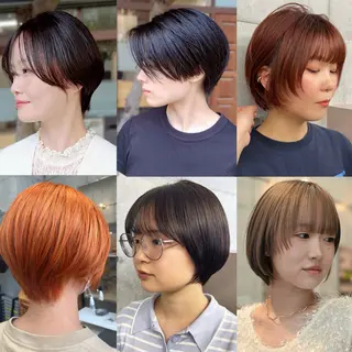 ショート ヒナ/レイヤーカット 艶感ワンカラーのヘアスタイル