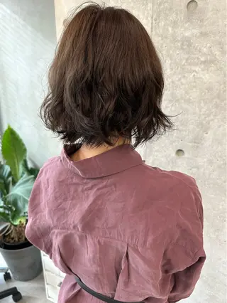 ミディアム ボブ/ゆるふわ ボブパーマ/とういのヘアスタイル