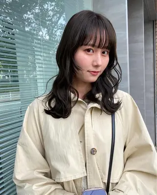 セミロング カラー qpula クプラのヘアスタイル
