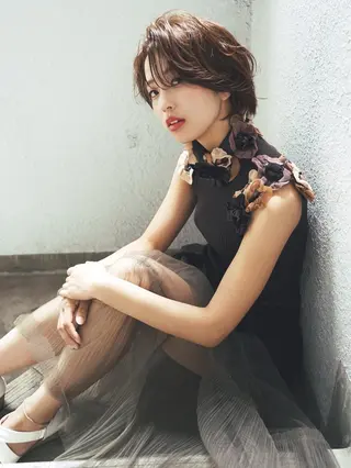 ショート カラー パーマ 花井 啓好のヘアスタイル