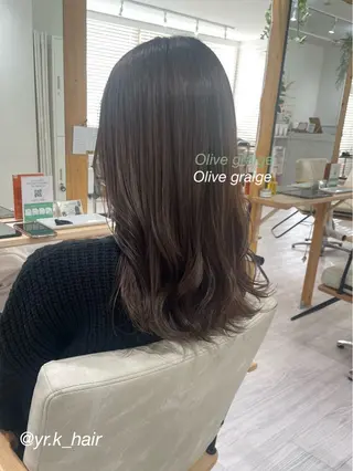 セミロング カラー 赤味消し.髪質改善 🌿𝘠𝘜𝘙𝘐のヘアスタイル