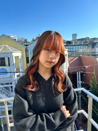 ロング カラー HANAME 原宿美容室のヘアスタイル