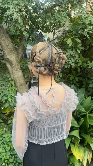 ミディアム ヘアアレンジ 🎗️【ヘアセット 美眉】吉川玲🎗️のヘアスタイル