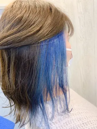 ミディアム カラー ヘアアレンジ HUENEST アカデミーサロンのヘアスタイル