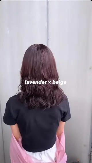 ミディアム カラー Agu peachのヘアスタイル