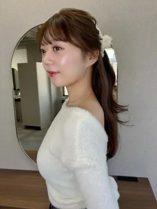 セミロング カラー 藤野 結衣のヘアスタイル