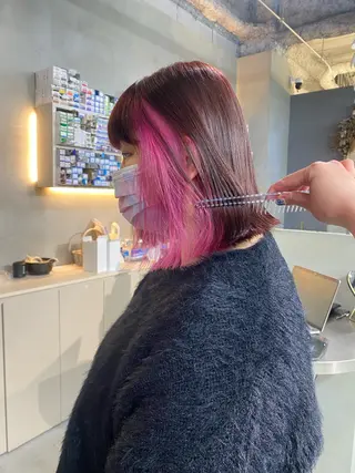 ミディアム カラー 前橋 姫奈のヘアスタイル