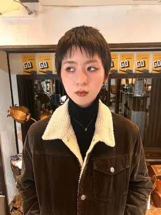 ショート ボブパーマ/レイヤー ヒロモトアサカのヘアスタイル