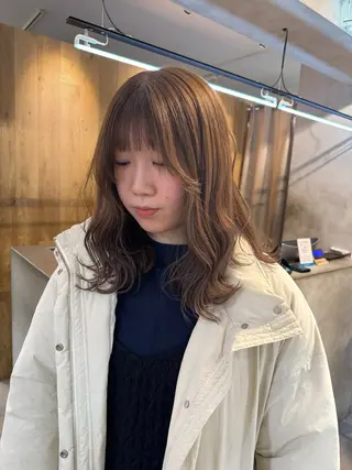 セミロング カラー Lomalia 🤍🫧/makoのヘアスタイル