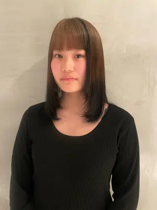 セミロング カラー ブリーチ✧︎デザイン ゆうのヘアスタイル