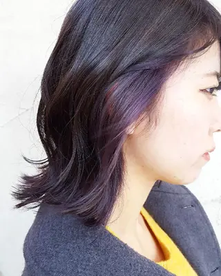 ミディアム カラー しらはま ようこのヘアスタイル