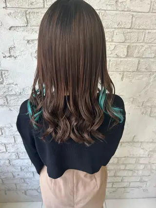 セミロング エクステ＆艶カラー 🎀YURINA🎀のヘアスタイル